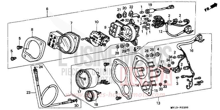 METER (XRV750L/M) for Africa Twin 750 FROLIDA BLUE (PB182G) from 1991